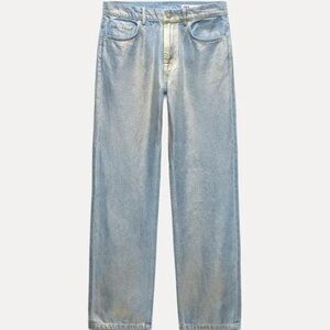 Zara Gold Foil Jeans